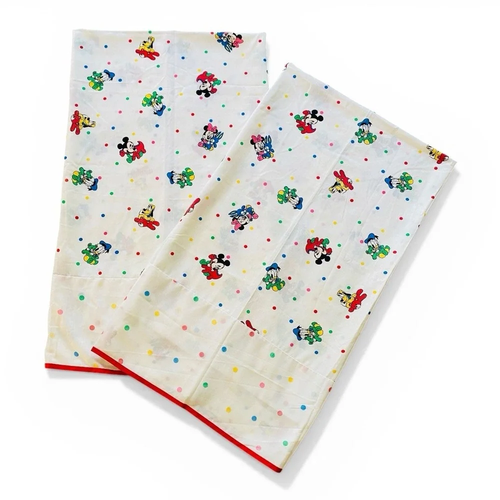 Vintage Disney Curtain 40x64 Panels Set of 2 Mickey Minnie Mouse Kids Bedroom